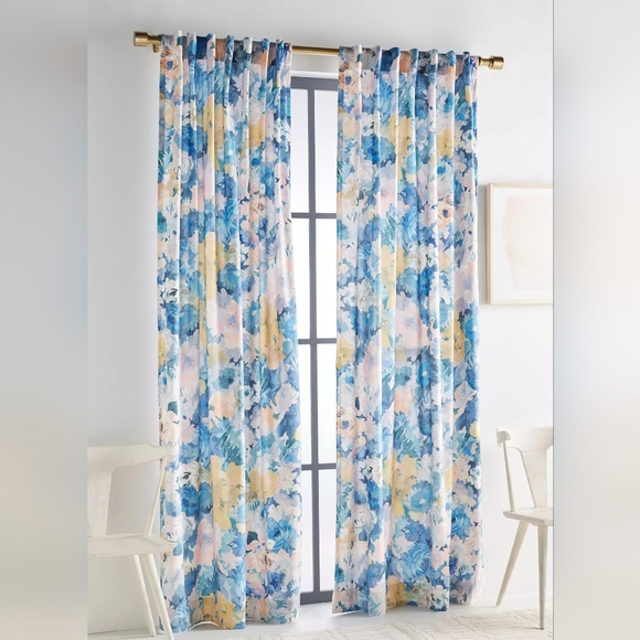 Anthropologie Helen Dealtry Velvet Lilac Curtain 84
